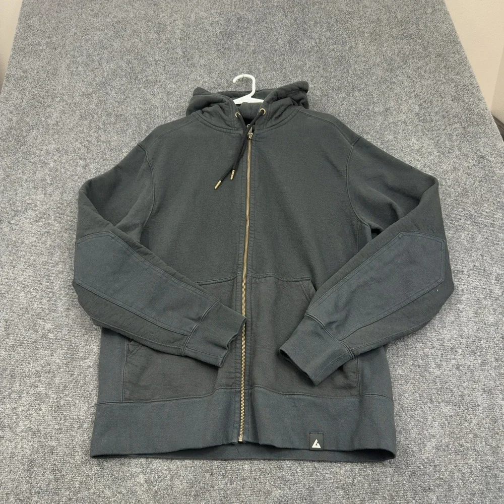 American Giant Zip Up Hoodie Men XL Black Cotton OutboundIQ Graphic Casual Style - Picture 2 of 8